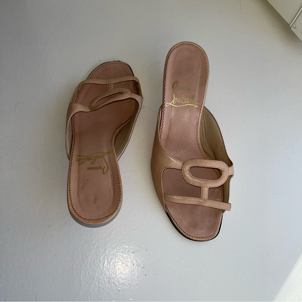 Louboutin Nude Mules/Sandals